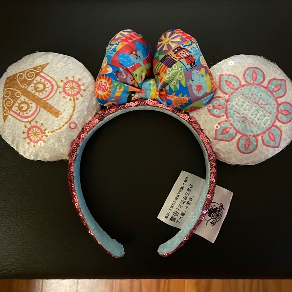 Disney-Parks It's a Small World Mickey Minnie Ears & Bow Headband